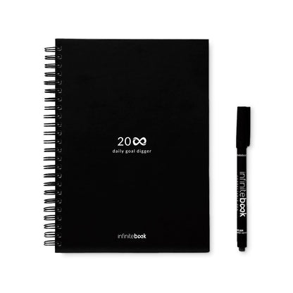 STARTER KIT INFINITE PLANNER A5 promotional notebook in black with custom logo branding