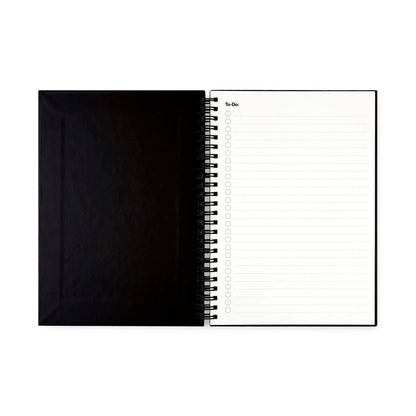 STARTER KIT INFINITEBOOK A5 promotional notebook in black (detail view) with custom logo branding