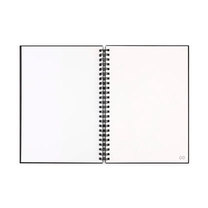 STARTER KIT INFINITEBOOK A5 promotional notebook in black (detail view) with custom logo branding