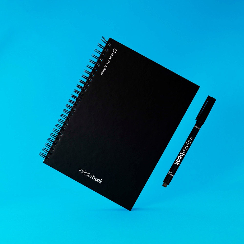 STARTER KIT INFINITEBOOK A5 promotional notebook in black with custom logo branding