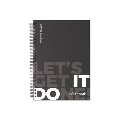 STARTER KIT INFINITEBOOK promotional notebook in black (detail view) with custom logo branding