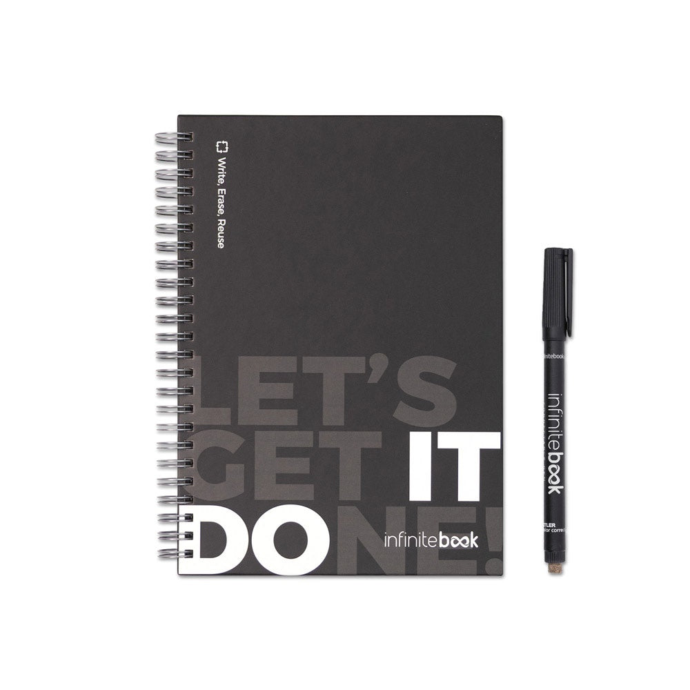 STARTER KIT INFINITEBOOK promotional notebook in black with custom logo branding