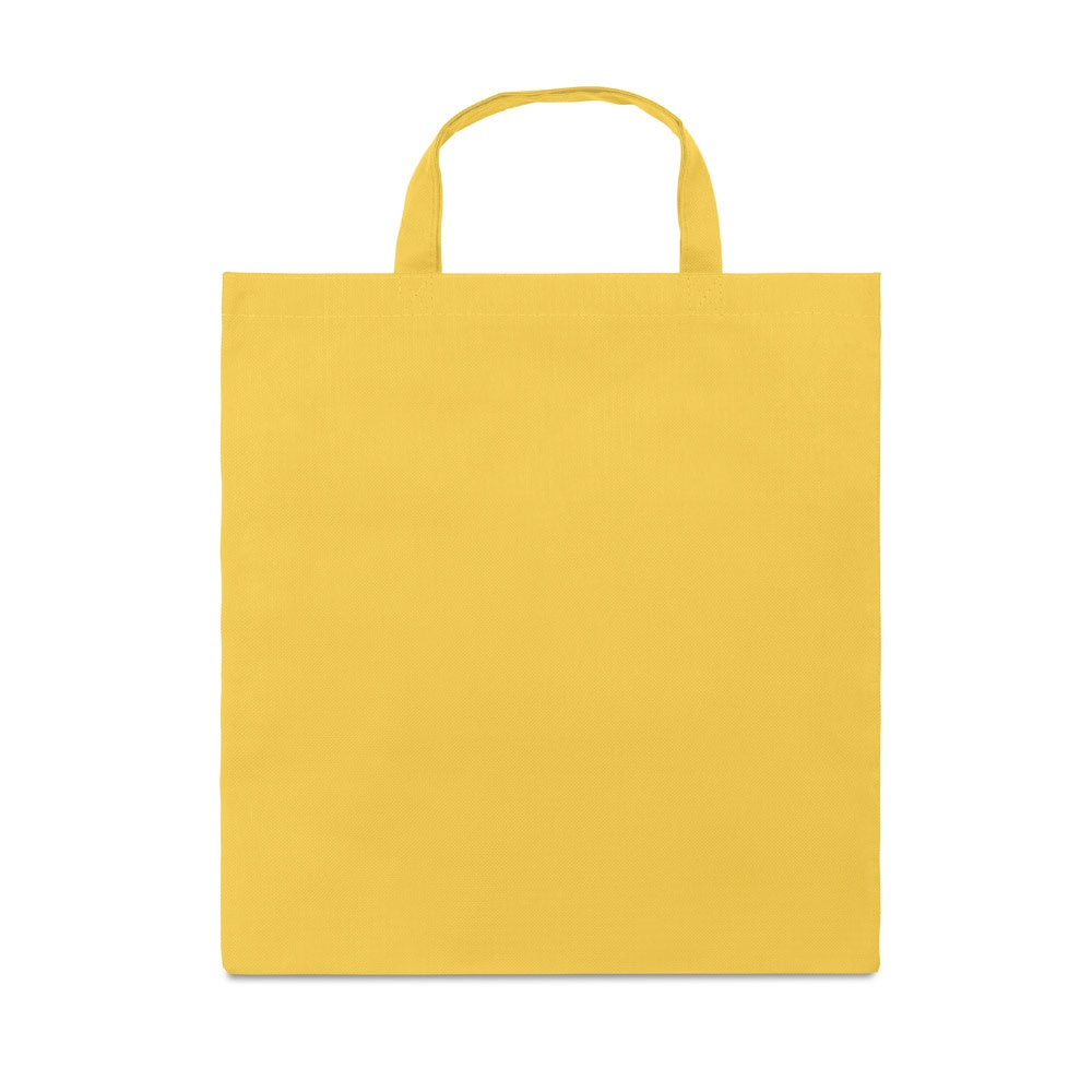 Non-woven bag (80 g/m²) promotional tote bag in yellow with custom logo branding
