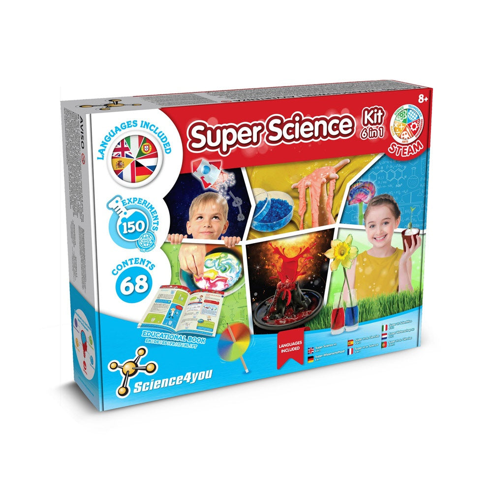 6 in 1 Super Science Kit I promotional game (complete set view) with custom logo branding