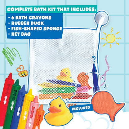 BATH CRAYONS promotional game in assorted (detail view) with custom logo branding
