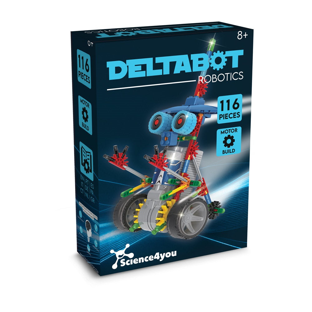 DELTABOT promotional game (complete set view) with custom logo branding