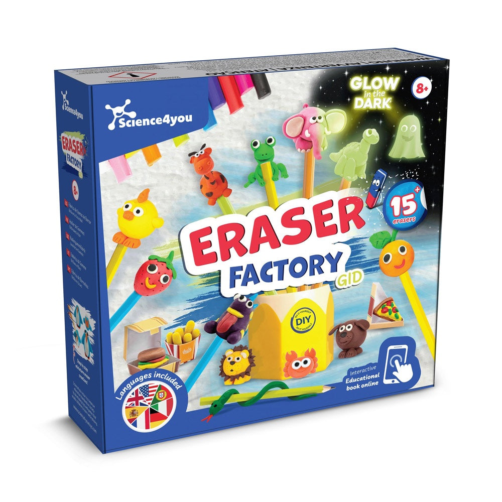 RUBBER FACTORY promotional game (complete set view) with custom logo branding