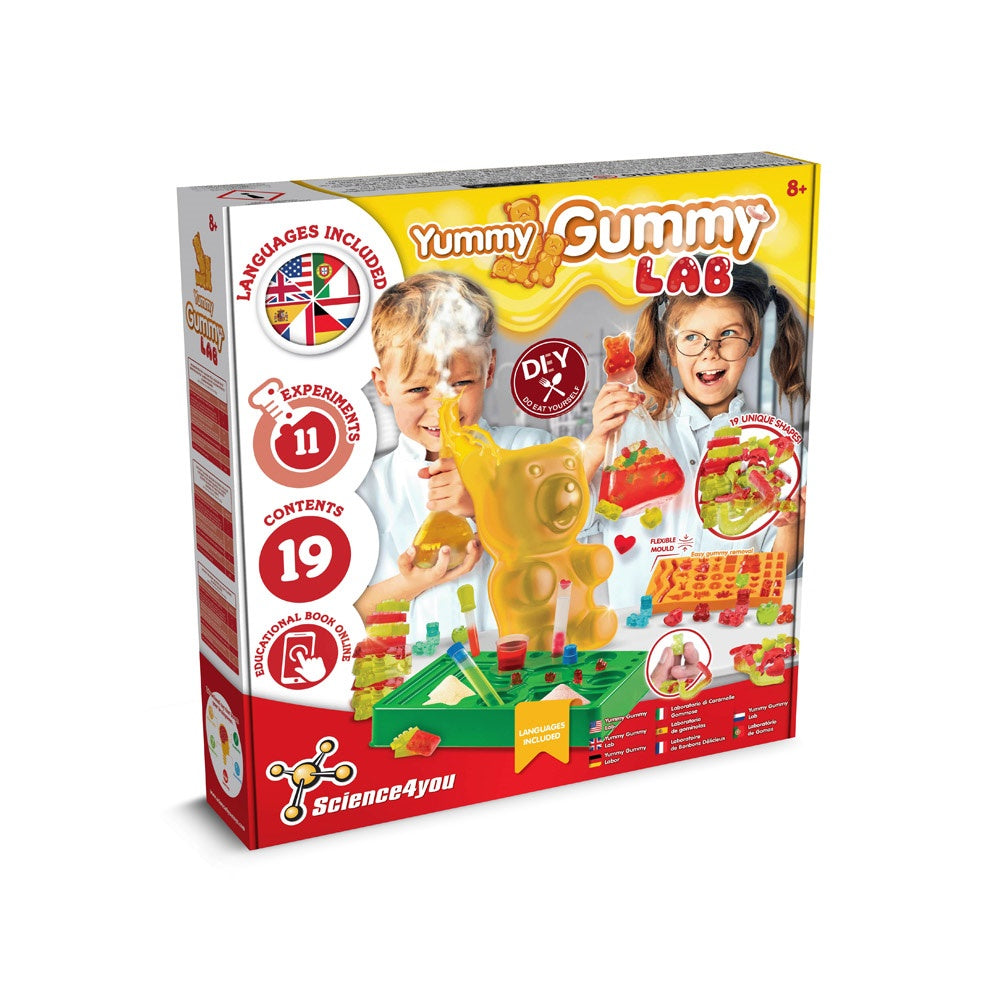 GUMMY FACTORY promotional game (complete set view) with custom logo branding