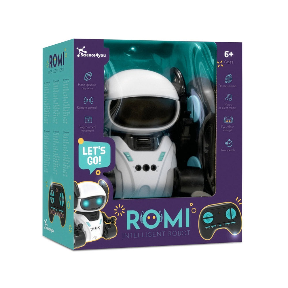 ROMI INTELLIGENT ROBOT promotional game (complete set view) with custom logo branding