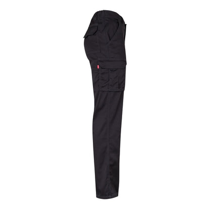 VL LUGH promotional workwear garment in black (detail view) with custom logo branding