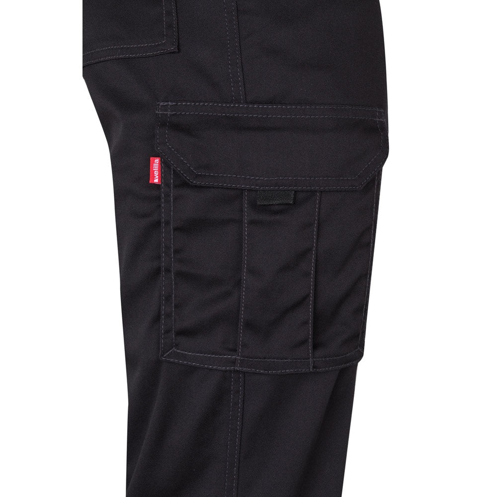 VL LUGH promotional workwear garment in black (detail view) with custom logo branding