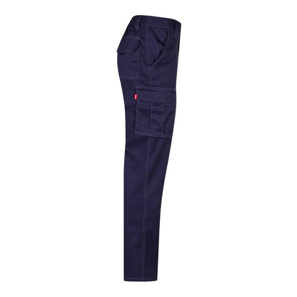 VL LUGH promotional workwear garment in blue (detail view) with custom logo branding