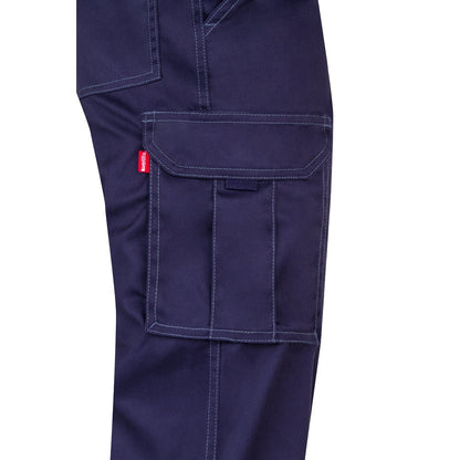 VL LUGH promotional workwear garment in blue (detail view) with custom logo branding