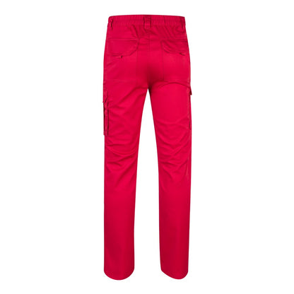 VL LUGH promotional workwear garment in red (detail view) with custom logo branding