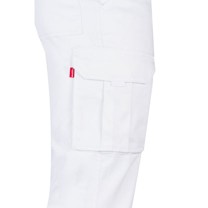 VL LUGH promotional workwear garment in white (detail view) with custom logo branding
