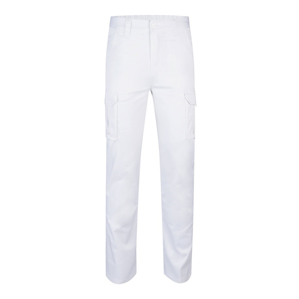 VL LUGH promotional workwear garment in white with custom logo branding