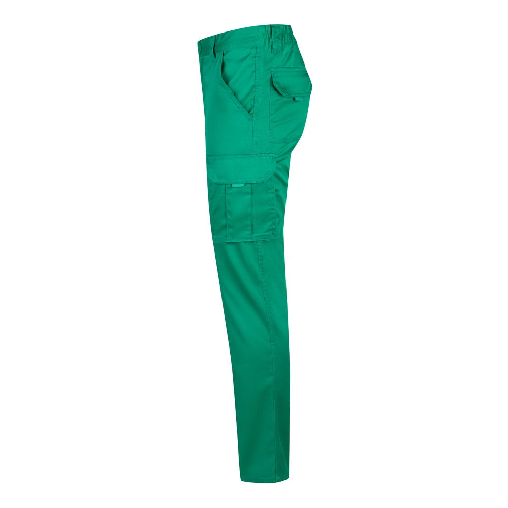 VL LUGH promotional workwear garment in green (detail view) with custom logo branding