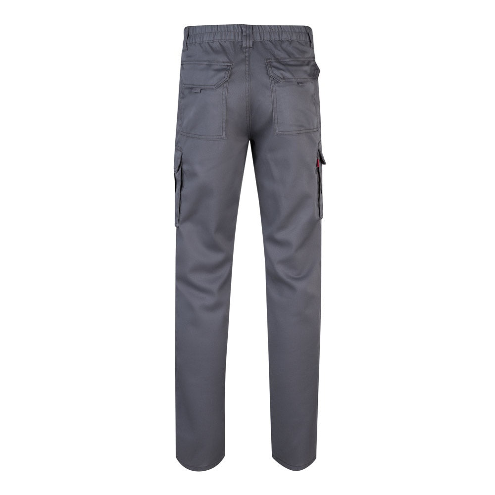 VL LUGH promotional workwear garment in grey (detail view) with custom logo branding
