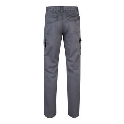 VL LUGH promotional workwear garment in grey (detail view) with custom logo branding
