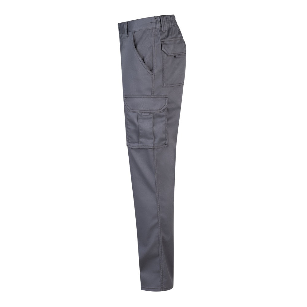 VL LUGH promotional workwear garment in grey (detail view) with custom logo branding
