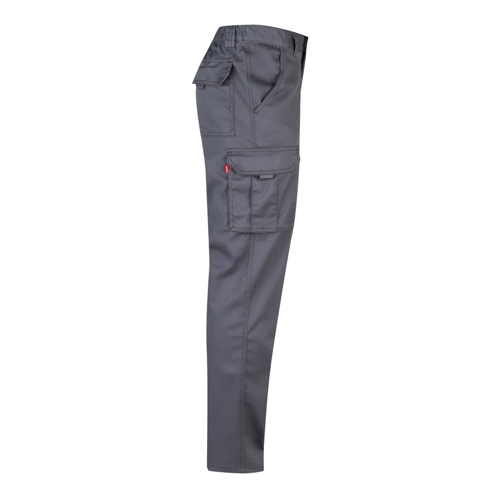 VL LUGH promotional workwear garment in grey (detail view) with custom logo branding