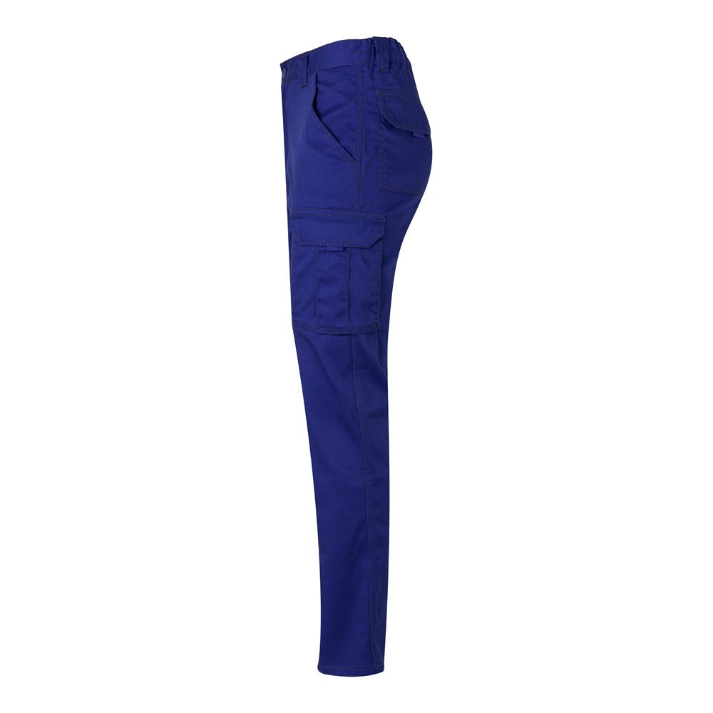VL LUGH promotional workwear garment in royal blue (detail view) with custom logo branding