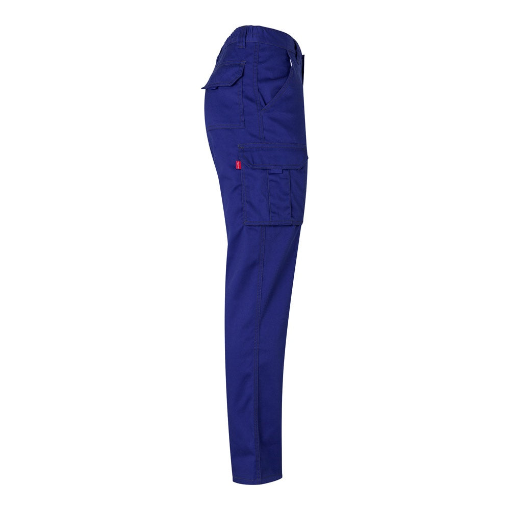 VL LUGH promotional workwear garment in royal blue (detail view) with custom logo branding