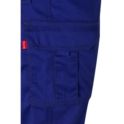 VL LUGH promotional workwear garment in royal blue (detail view) with custom logo branding