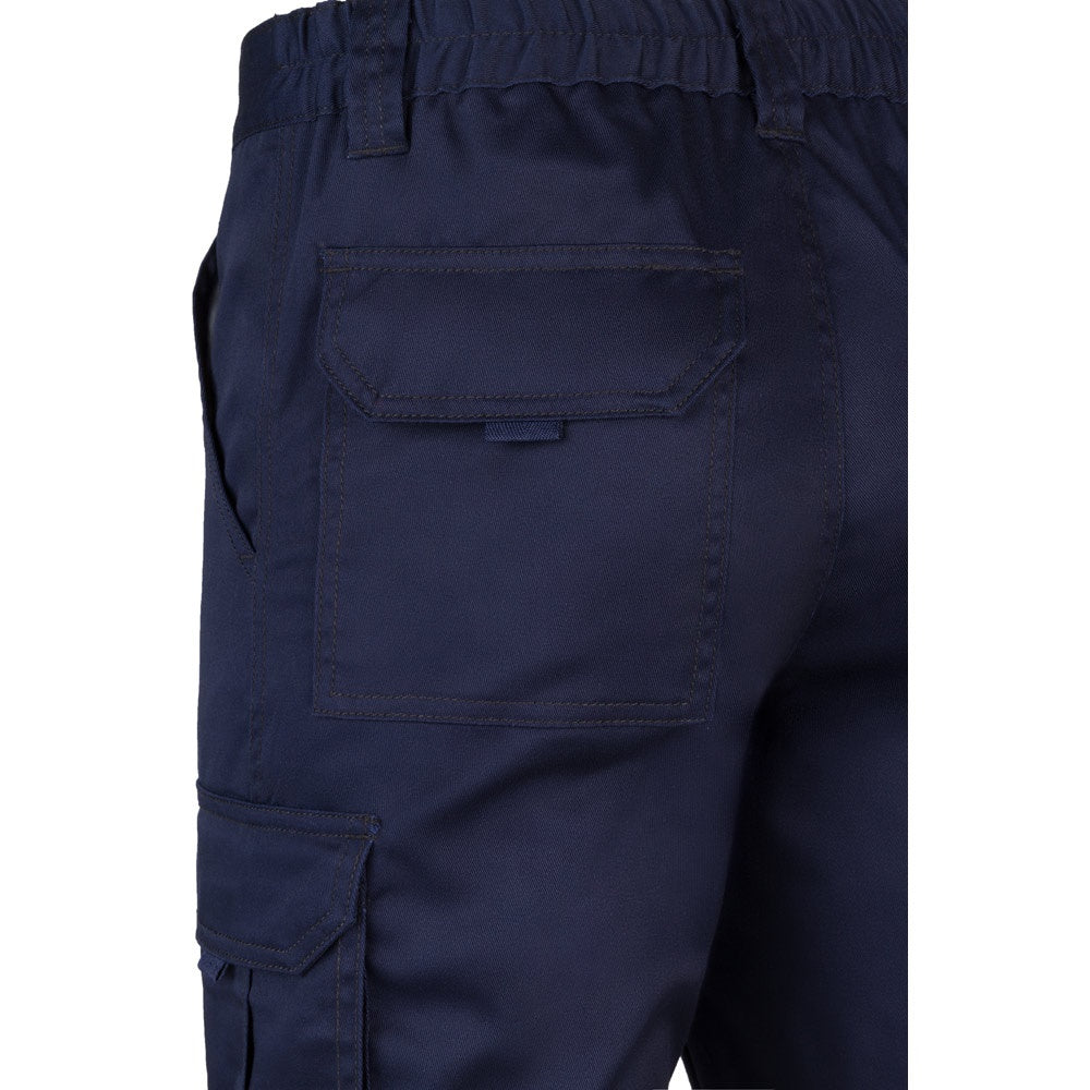 VL LUGH promotional workwear garment in navy blue with custom logo branding