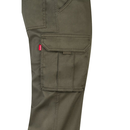 VL LUGH promotional workwear garment in army green (detail view) with custom logo branding