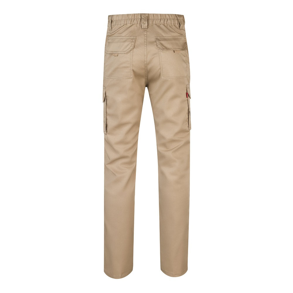 VL LUGH promotional workwear garment in light natural (detail view) with custom logo branding
