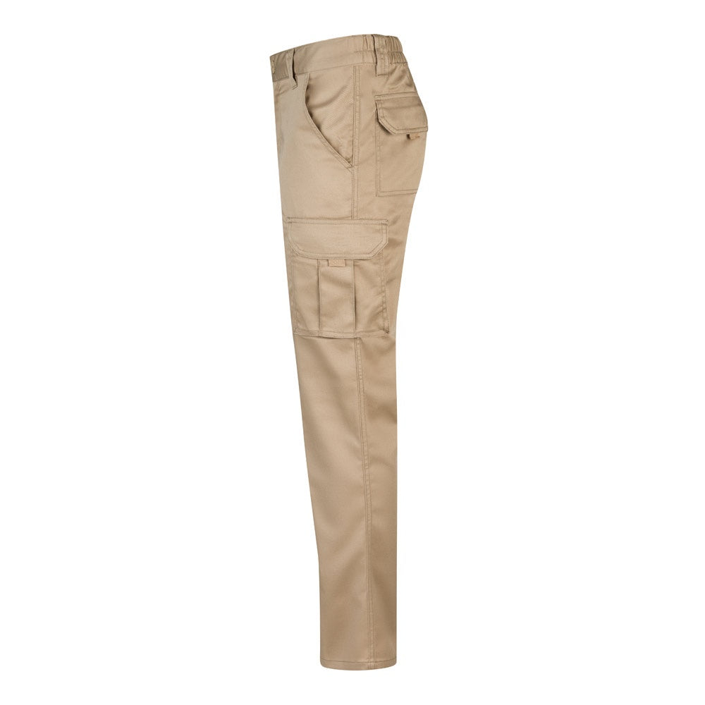 VL LUGH promotional workwear garment in light natural (detail view) with custom logo branding