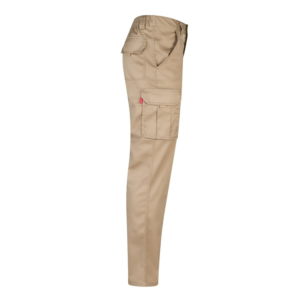 VL LUGH promotional workwear garment in light natural (detail view) with custom logo branding