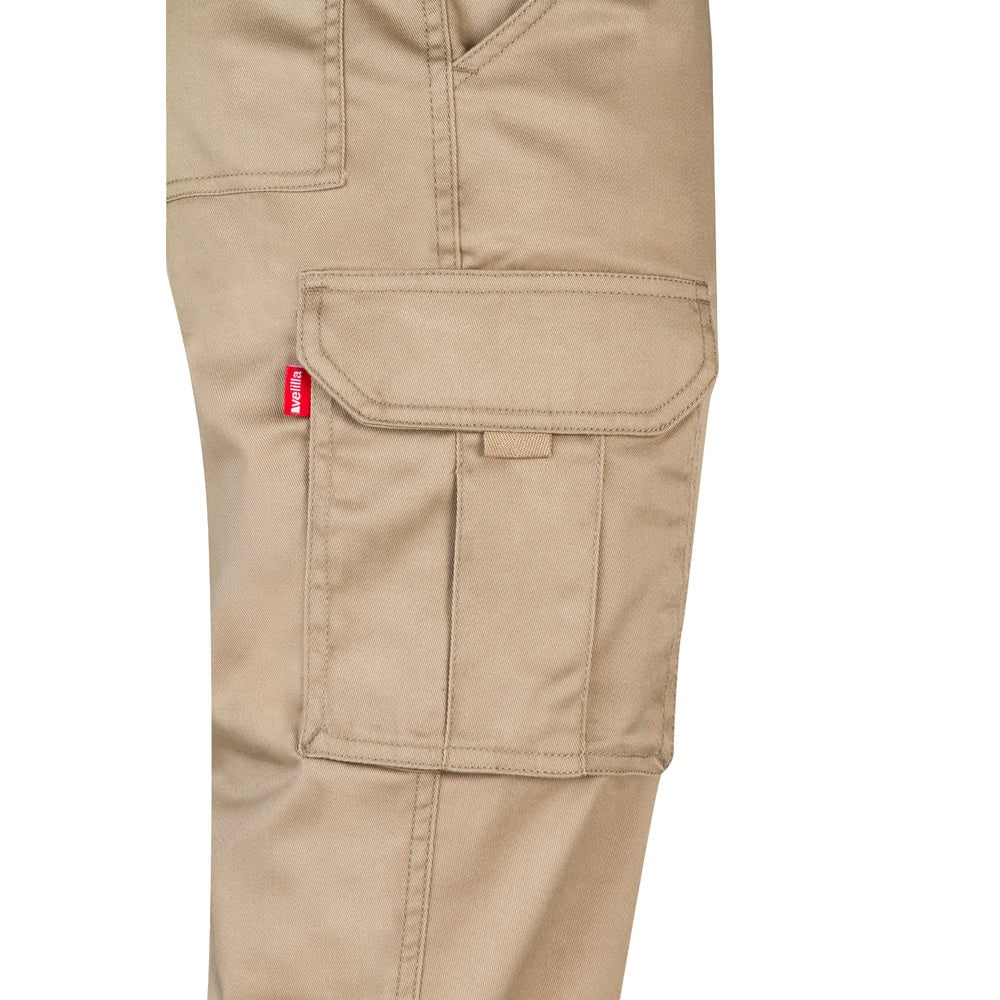 VL LUGH promotional workwear garment in light natural (detail view) with custom logo branding