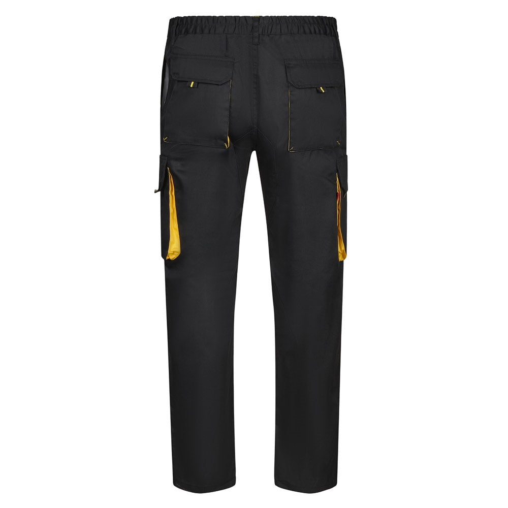 VL HYPNOS promotional workwear garment in black / yellow (detail view) with custom logo branding