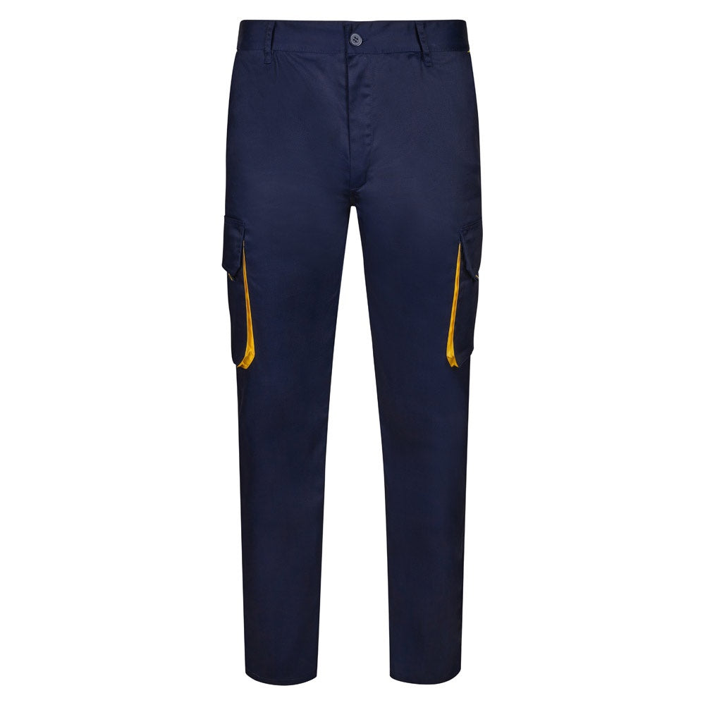 VL HYPNOS promotional workwear garment in navy blue / yellow with custom logo branding