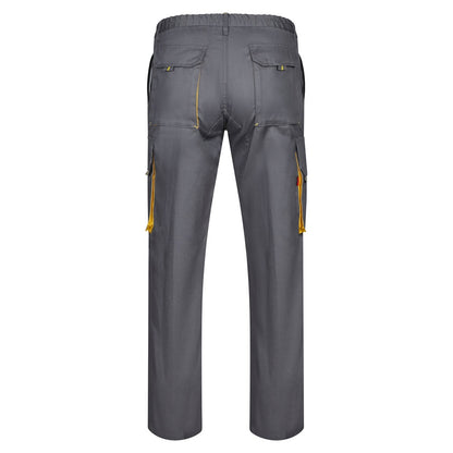 VL HYPNOS promotional workwear garment in grey / yellow (detail view) with custom logo branding