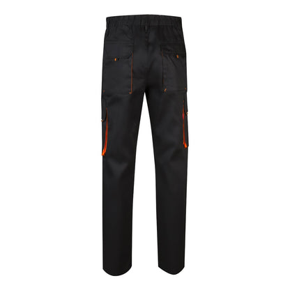 VL HYPNOS promotional workwear garment in black / orange (detail view) with custom logo branding