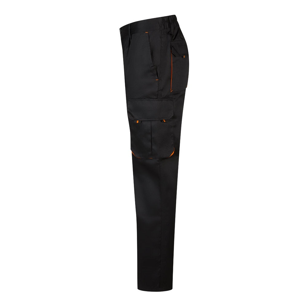 VL HYPNOS promotional workwear garment in black / orange (detail view) with custom logo branding