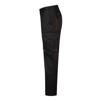 VL HYPNOS promotional workwear garment in black / orange (detail view) with custom logo branding