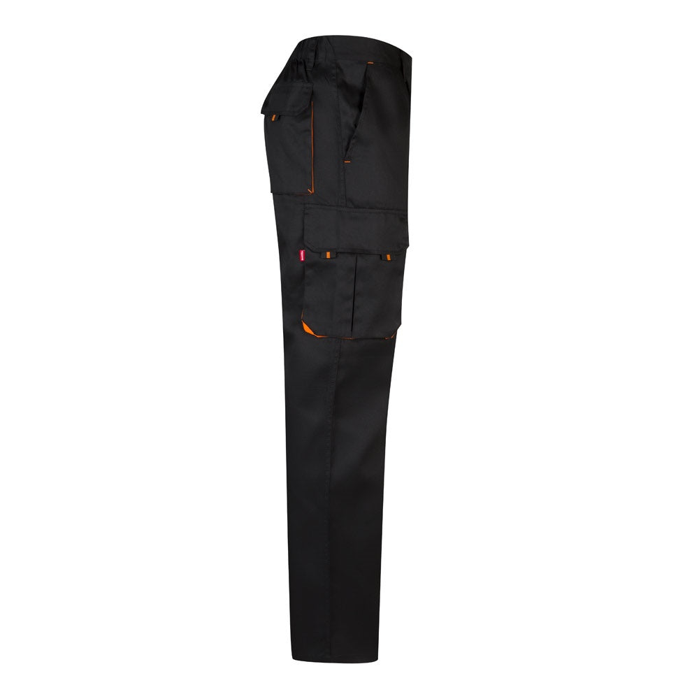 VL HYPNOS promotional workwear garment in black / orange (detail view) with custom logo branding