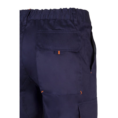 VL HYPNOS promotional workwear garment in navy blue / orange with custom logo branding