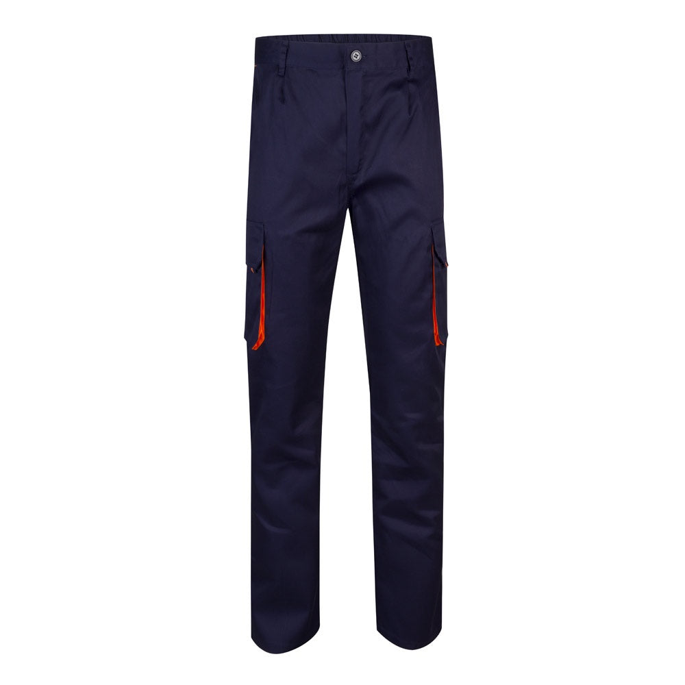 VL HYPNOS promotional workwear garment in navy blue / orange with custom logo branding