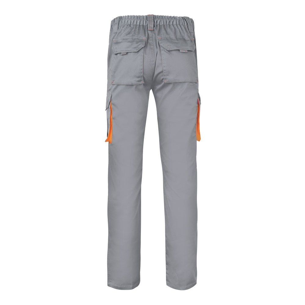 VL HYPNOS promotional workwear garment in grey / orange (detail view) with custom logo branding