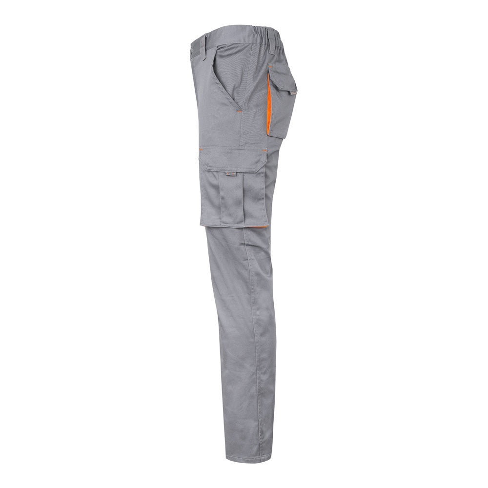 VL HYPNOS promotional workwear garment in grey / orange (detail view) with custom logo branding