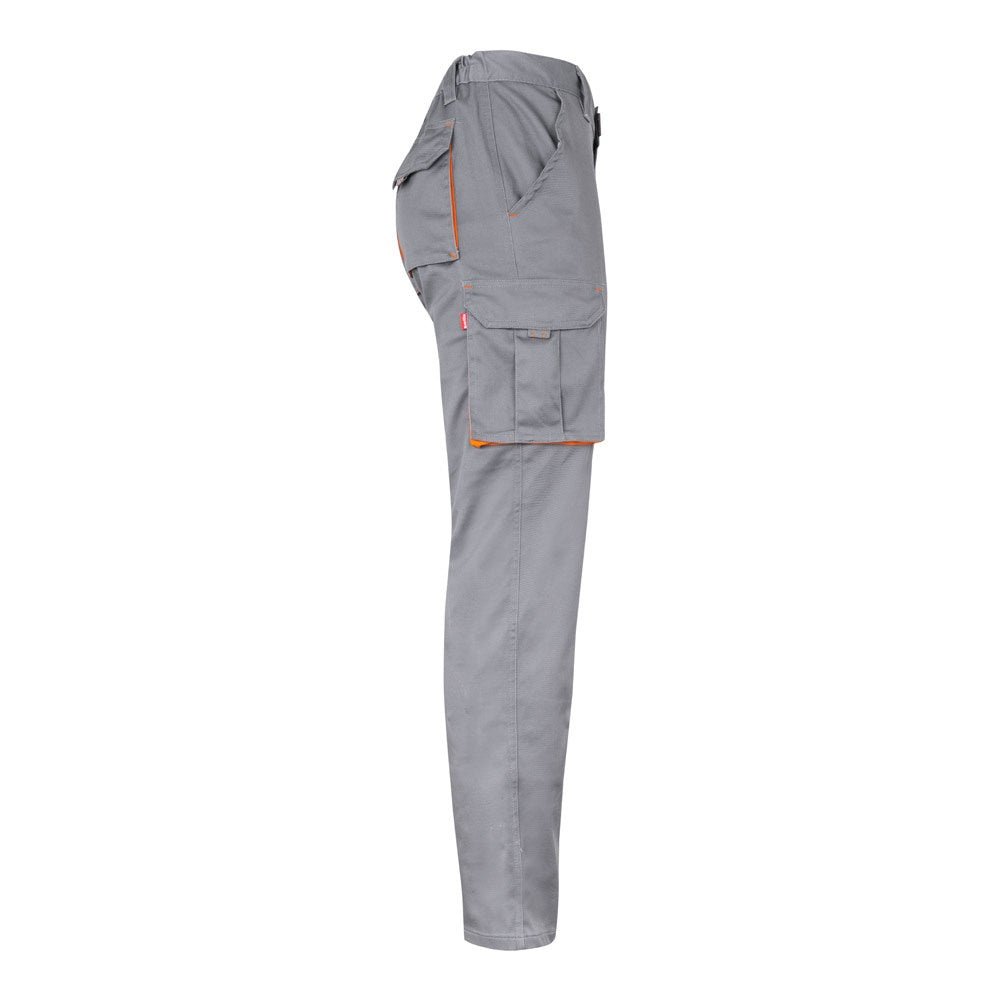VL HYPNOS promotional workwear garment in grey / orange (detail view) with custom logo branding