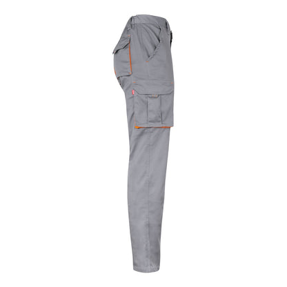 VL HYPNOS promotional workwear garment in grey / orange (detail view) with custom logo branding