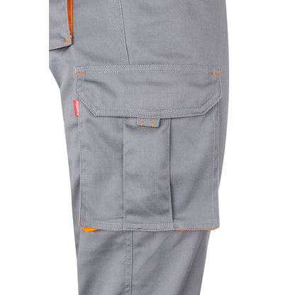 VL HYPNOS promotional workwear garment in grey / orange (detail view) with custom logo branding