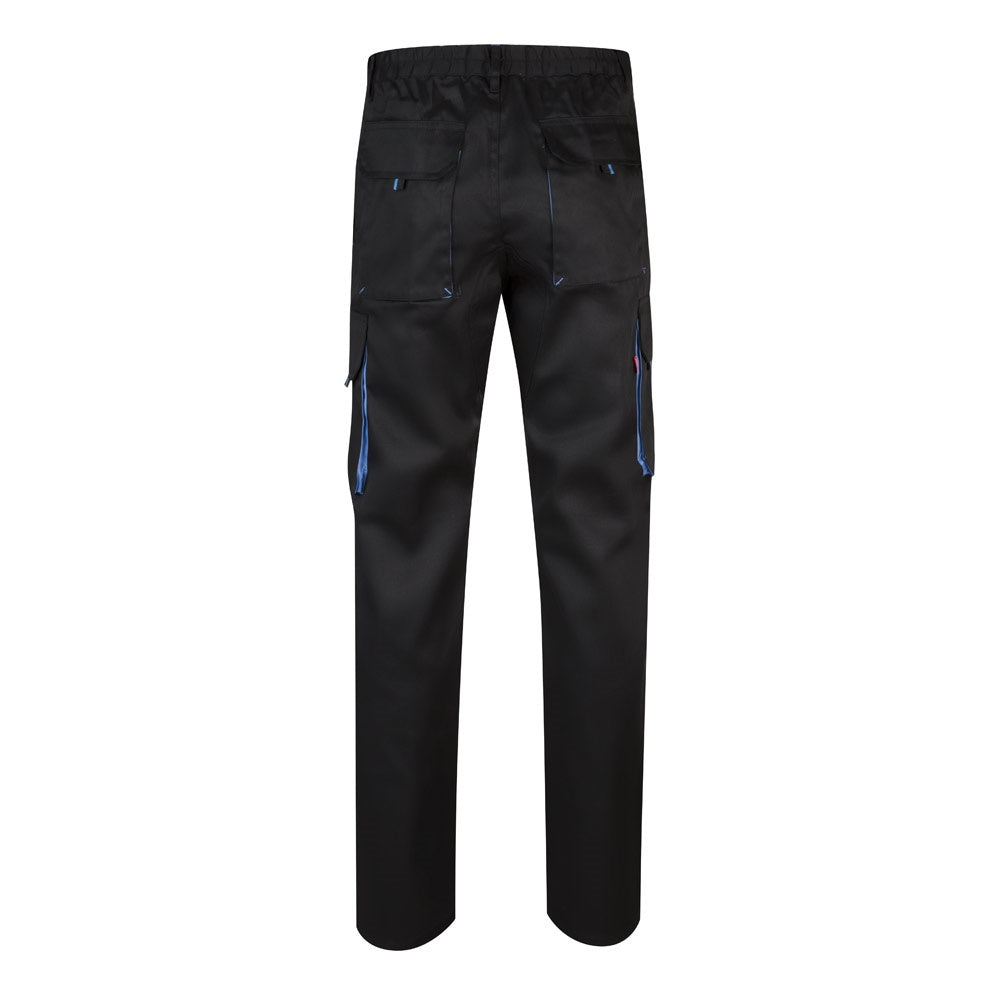 VL HYPNOS promotional workwear garment in black / light blue (detail view) with custom logo branding