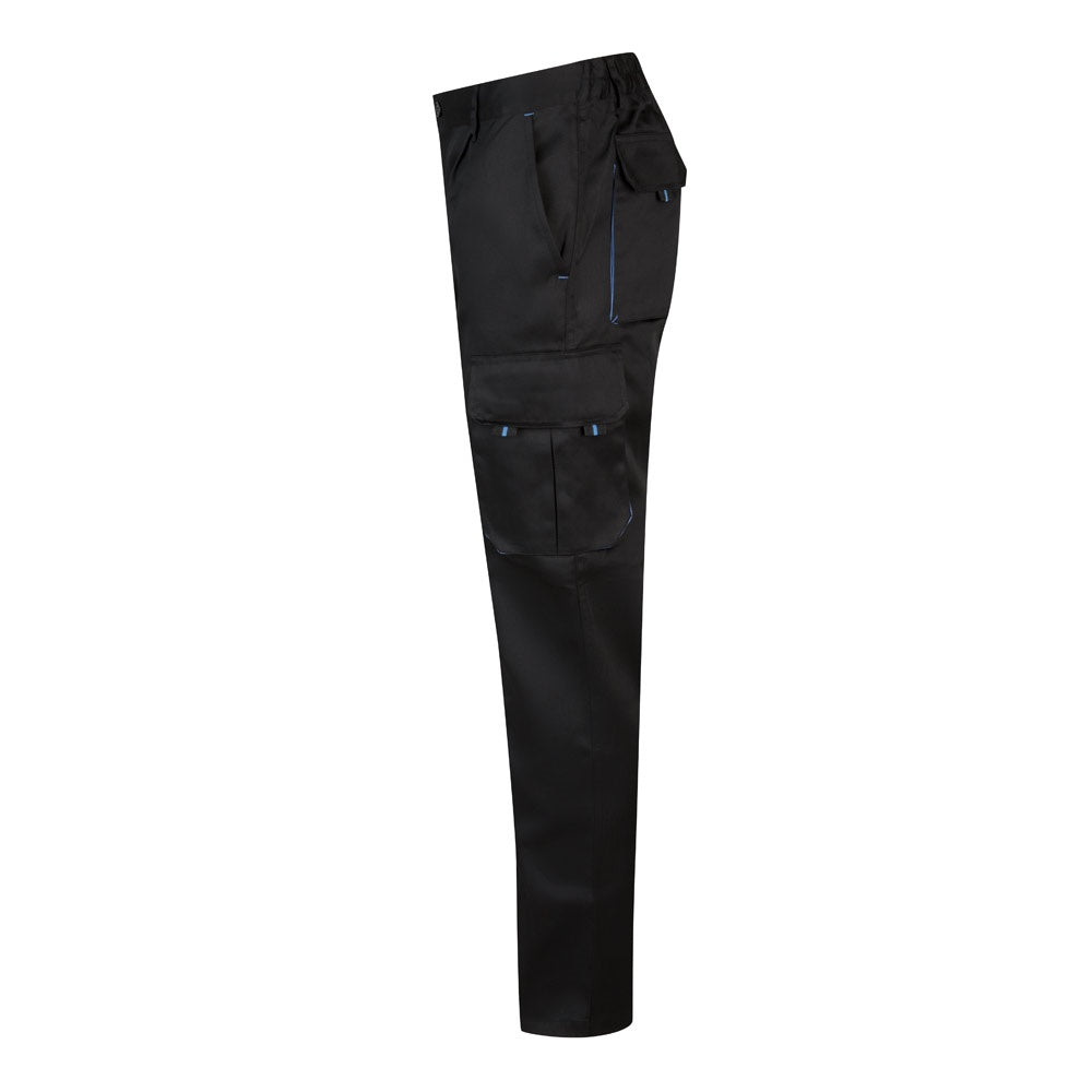 VL HYPNOS promotional workwear garment in black / light blue (detail view) with custom logo branding